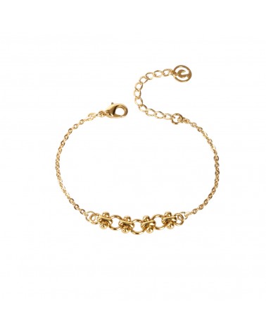 Épithètes - Bracelet taille ajustable motif chaînette dorée fantaisie à gros anneaux pour femme